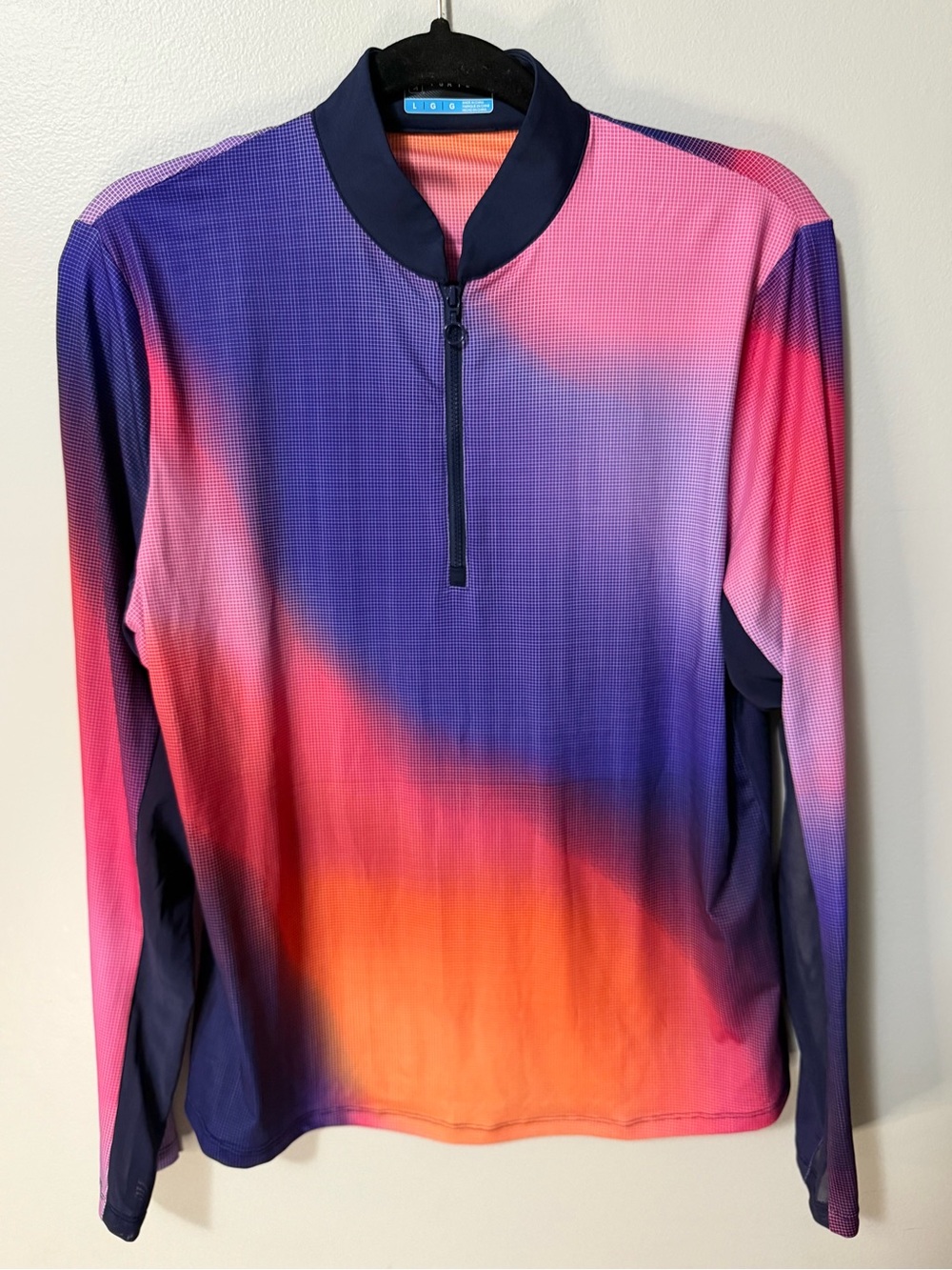 PGA TOUR Women’s Quarter Zip Pullover Large Pink Purple Gradient Athletic Top